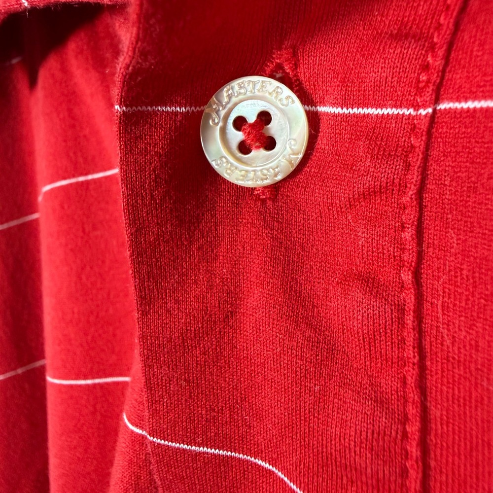 Masters Clubhouse Collection Red Striped Golf Polo Shirt Mens XXL Made in Italy - Picture 4 of 10